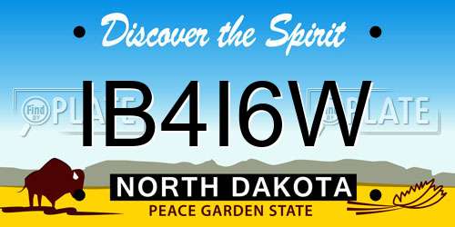 IB4I6W North Dakota License Plate