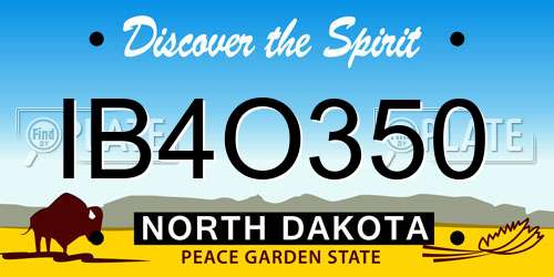 IB4O350 North Dakota License Plate