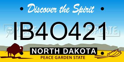IB4O421 North Dakota License Plate