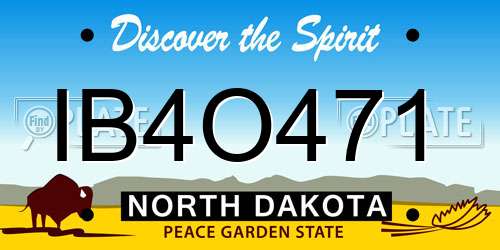 IB4O471 North Dakota License Plate