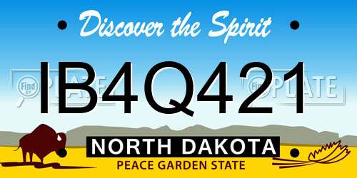 IB4Q421 North Dakota License Plate