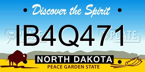 IB4Q471 North Dakota License Plate