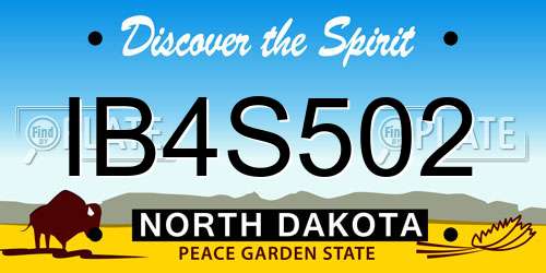 IB4S502 North Dakota License Plate