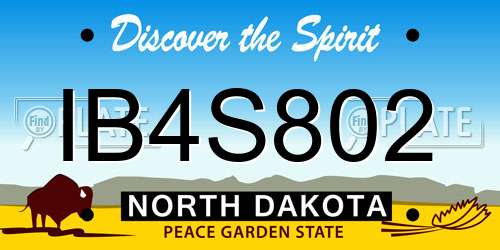 IB4S802 North Dakota License Plate