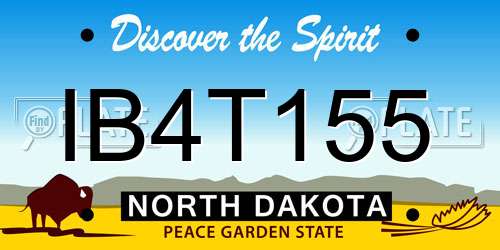IB4T155 North Dakota License Plate