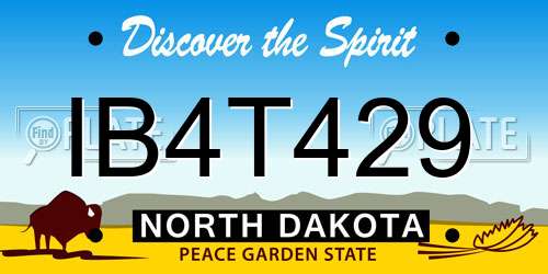 IB4T429 North Dakota License Plate