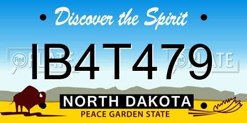 IB4T479 North Dakota License Plate