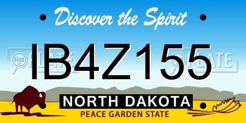 IB4Z155 North Dakota License Plate