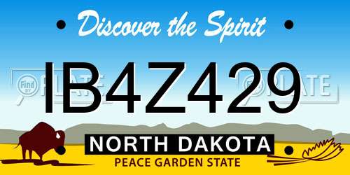 IB4Z429 North Dakota License Plate