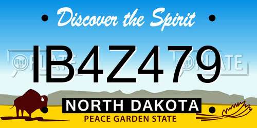IB4Z479 North Dakota License Plate