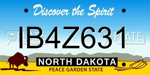 IB4Z631 North Dakota License Plate