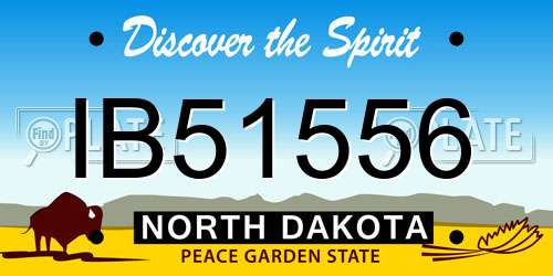 IB51556 North Dakota License Plate