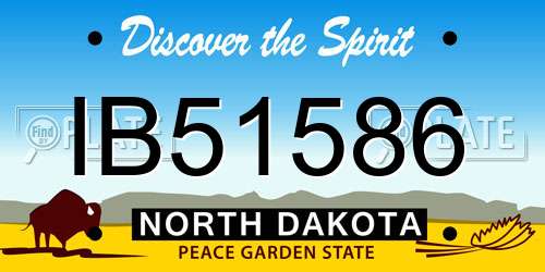 IB51586 North Dakota License Plate
