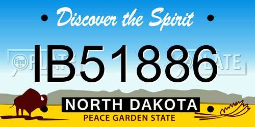 IB51886 North Dakota License Plate