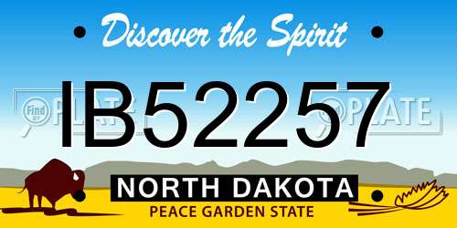 IB52257 North Dakota License Plate