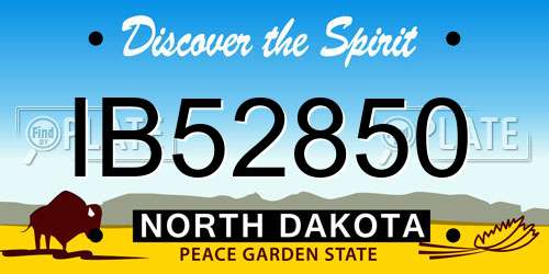 IB52850 North Dakota License Plate