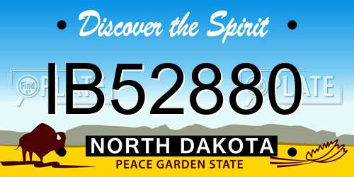 IB52880 North Dakota License Plate
