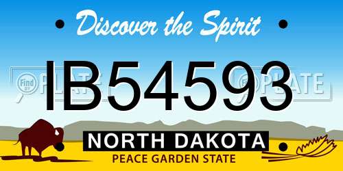 IB54593 North Dakota License Plate