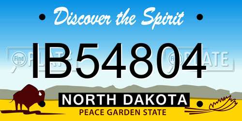 IB54804 North Dakota License Plate
