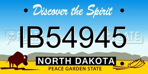 IB54945 North Dakota License Plate