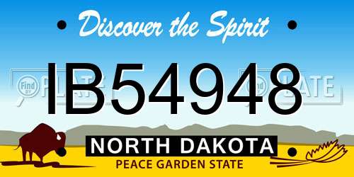 IB54948 North Dakota License Plate
