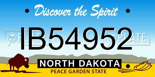 IB54952 North Dakota License Plate