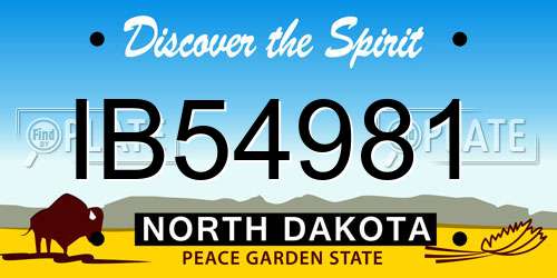 IB54981 North Dakota License Plate