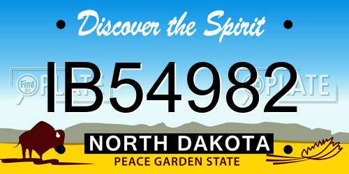 IB54982 North Dakota License Plate