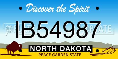 IB54987 North Dakota License Plate