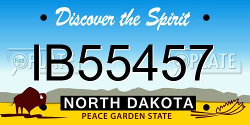 IB55457 North Dakota License Plate