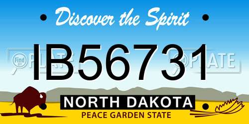 IB56731 North Dakota License Plate