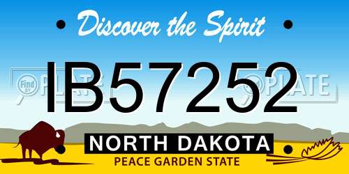 IB57252 North Dakota License Plate