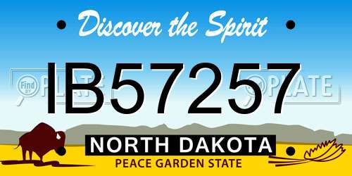IB57257 North Dakota License Plate