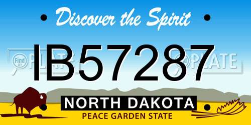 IB57287 North Dakota License Plate