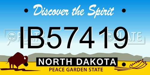 IB57419 North Dakota License Plate