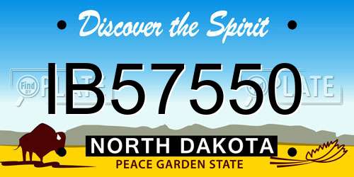 IB57550 North Dakota License Plate
