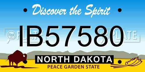 IB57580 North Dakota License Plate