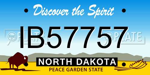 IB57757 North Dakota License Plate