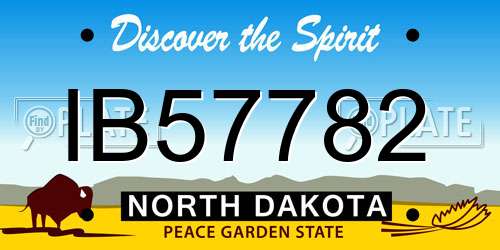 IB57782 North Dakota License Plate