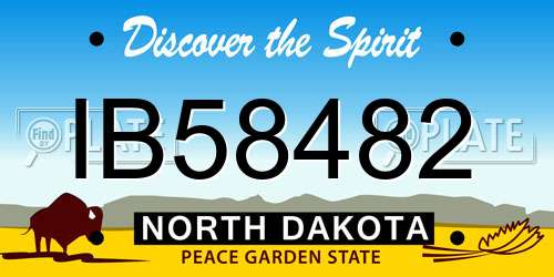 IB58482 North Dakota License Plate