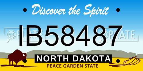 IB58487 North Dakota License Plate