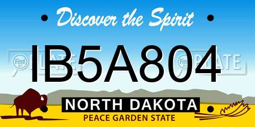 IB5A804 North Dakota License Plate