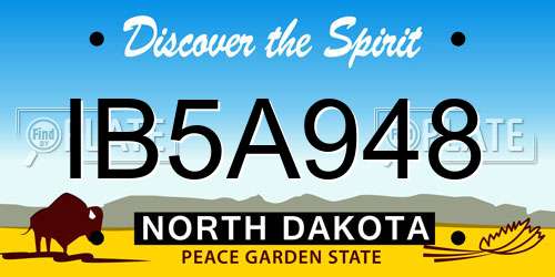 IB5A948 North Dakota License Plate