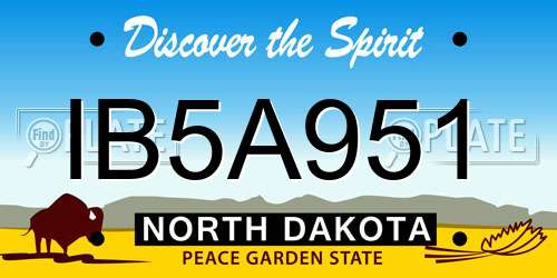 IB5A951 North Dakota License Plate