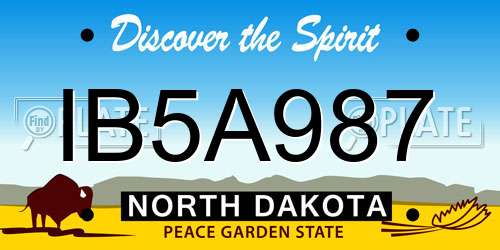IB5A987 North Dakota License Plate