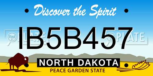 IB5B457 North Dakota License Plate