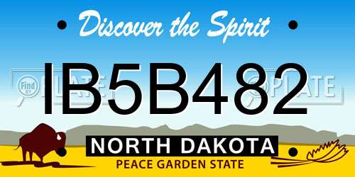 IB5B482 North Dakota License Plate