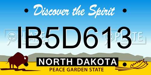 IB5D613 North Dakota License Plate