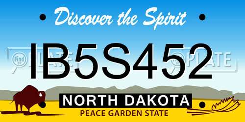 IB5S452 North Dakota License Plate