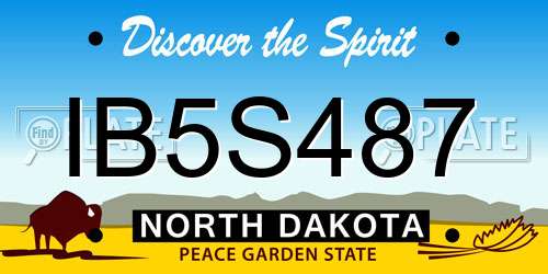 IB5S487 North Dakota License Plate